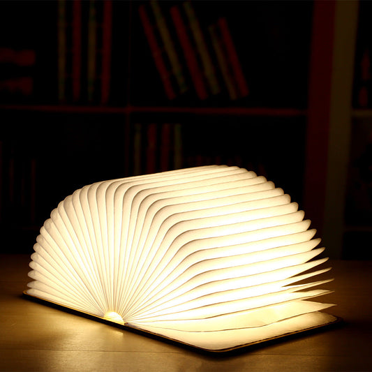 Wooden Book Shape Desk LED Lamp